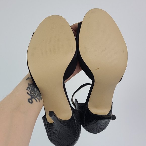 Steve Madden Black Leather Heels Size 9.5 - Picture 5 of 9